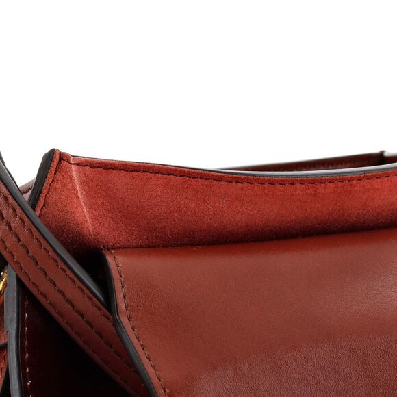 Chloé Red and Brown Leather Suede Patent Tess Bag - Picture 8 of 16